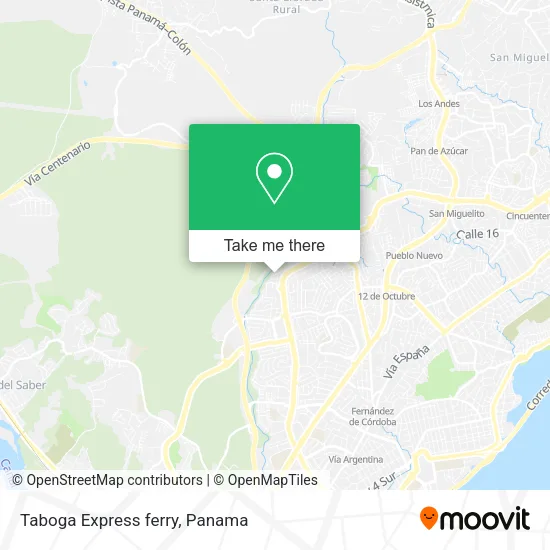 Mapa de Taboga Express ferry