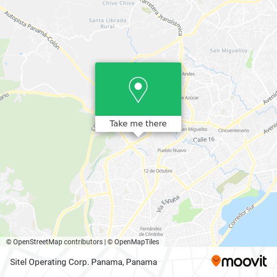 Sitel Operating Corp. Panama map