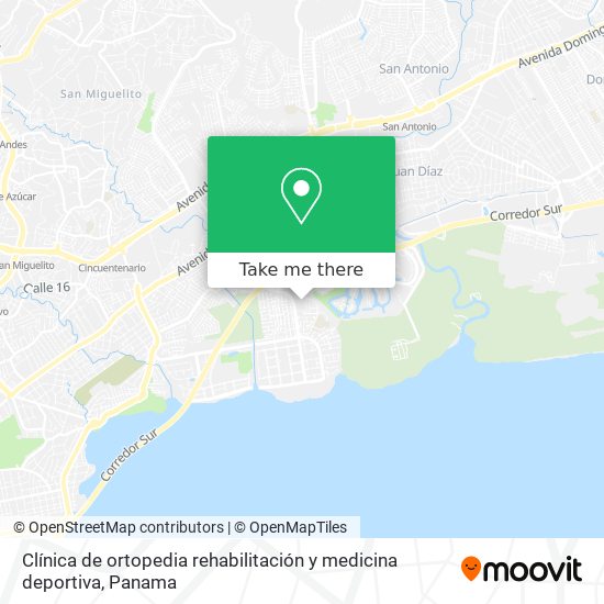 Clínica de ortopedia rehabilitación y medicina deportiva map