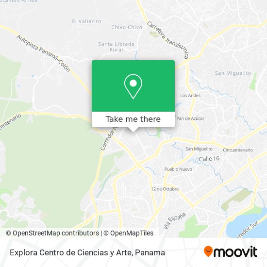 Explora Centro de Ciencias y Arte map