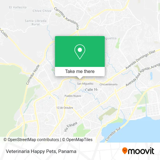 Mapa de Veterinaria Happy Pets