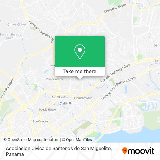 Asociación Cívica de Santeños de San Miguelito map
