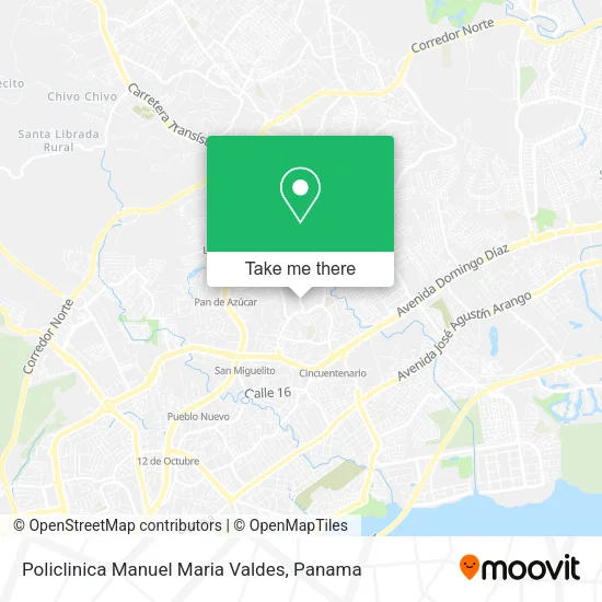 Mapa de Policlinica Manuel Maria Valdes
