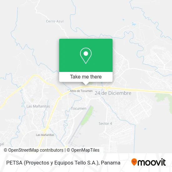 Mapa de PETSA (Proyectos y Equipos Tello S.A.)