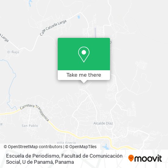 Escuela de Periodismo, Facultad de Comunicación Social, U de Panamá map