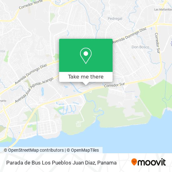 Mapa de Parada de Bus Los Pueblos Juan Diaz