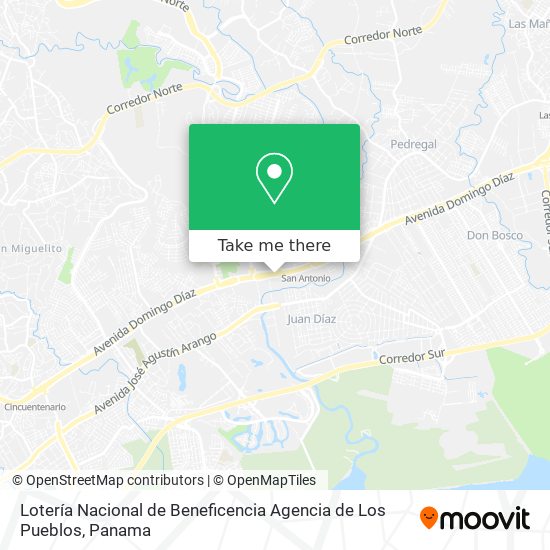 Lotería Nacional de Beneficencia Agencia de Los Pueblos map