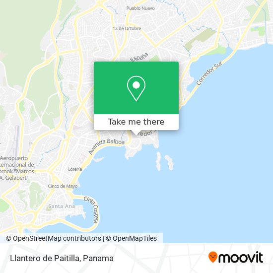Llantero de Paitilla map