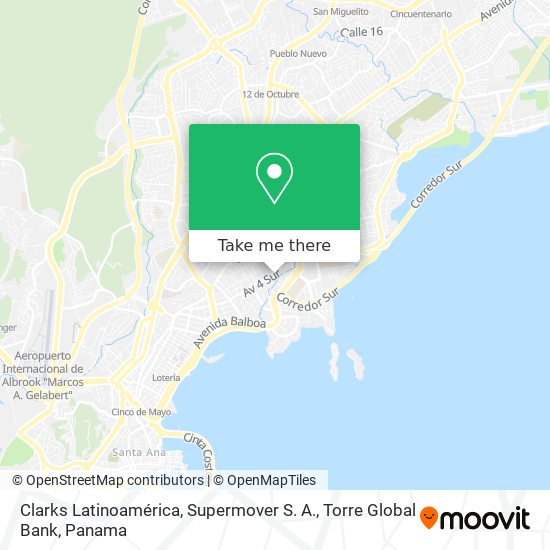 Clarks Latinoamérica,  Supermover S. A.,  Torre Global Bank map