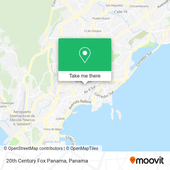 Mapa de 20th Century Fox Panama