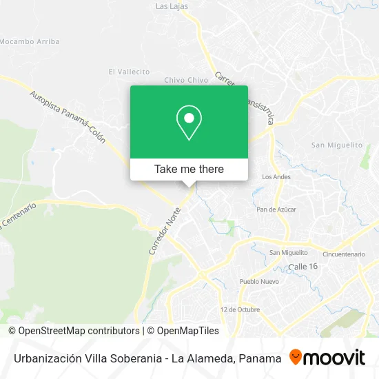 Mapa de Urbanización Villa Soberania - La Alameda