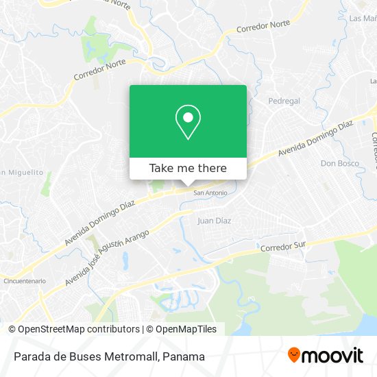 Mapa de Parada de Buses Metromall