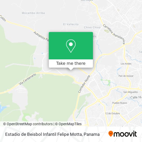 Estadio de Beisbol Infantil Felipe Motta map