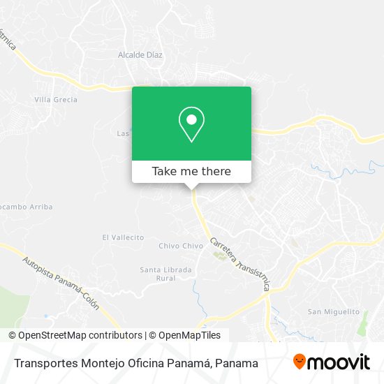 Transportes Montejo Oficina Panamá map