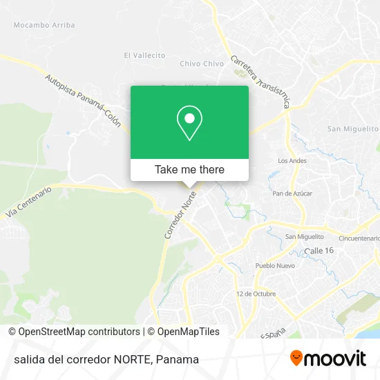 salida del corredor NORTE map