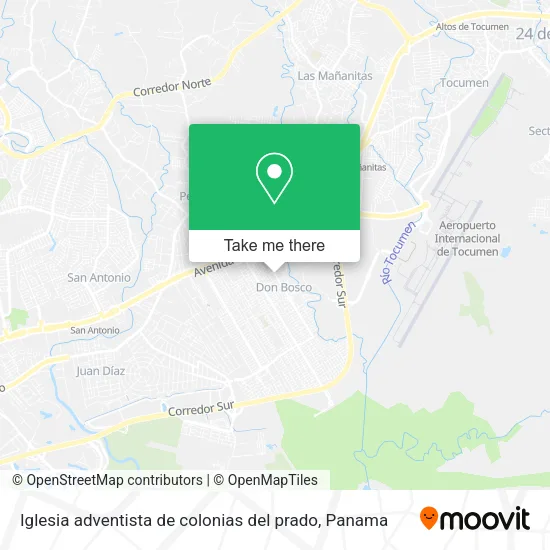 Mapa de Iglesia adventista de colonias del prado