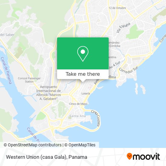 Mapa de Western Union (casa Gala)