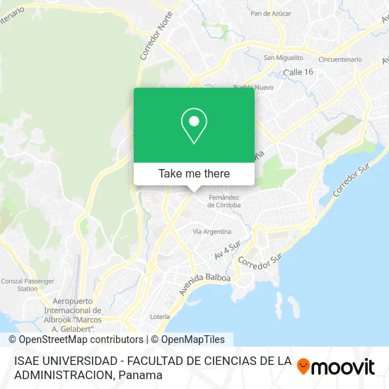 Mapa de ISAE UNIVERSIDAD - FACULTAD DE CIENCIAS DE LA ADMINISTRACION