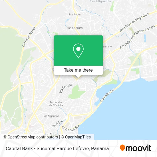 Capital Bank - Sucursal Parque Lefevre map