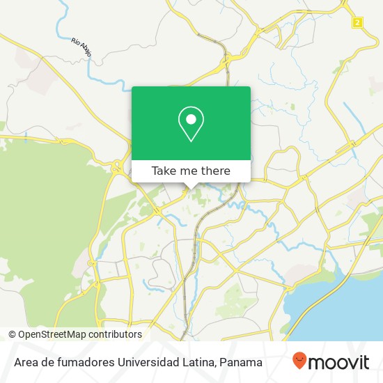 Area de fumadores Universidad Latina map