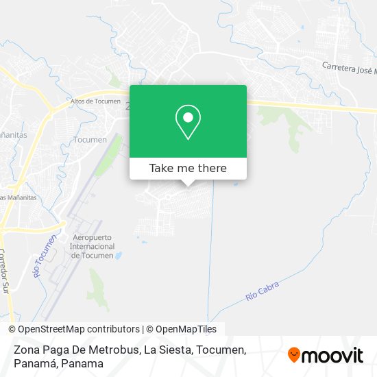 Mapa de Zona Paga De Metrobus, La Siesta, Tocumen, Panamá