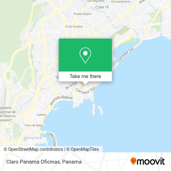Claro Panama Oficinas map