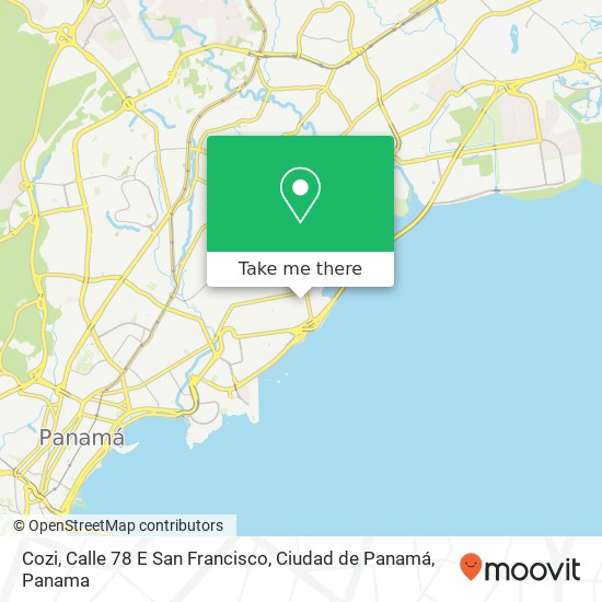 Mapa de Cozi, Calle 78 E San Francisco, Ciudad de Panamá