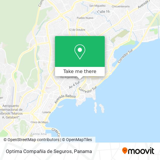 Mapa de Optima Compañía de Seguros