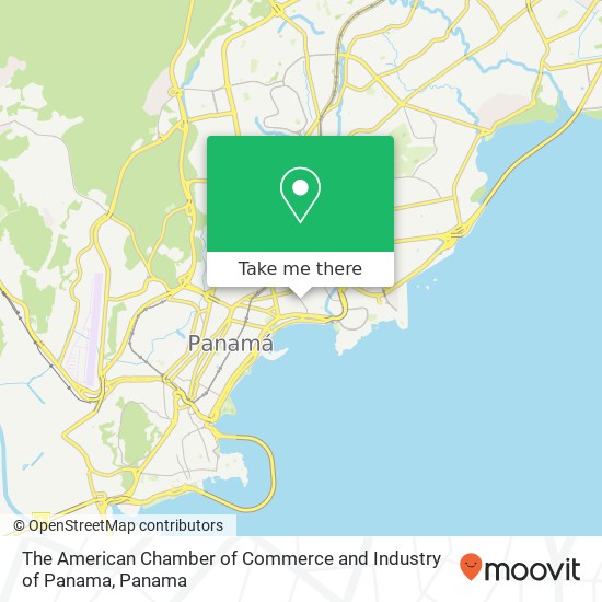 The American Chamber of Commerce and Industry of Panama map
