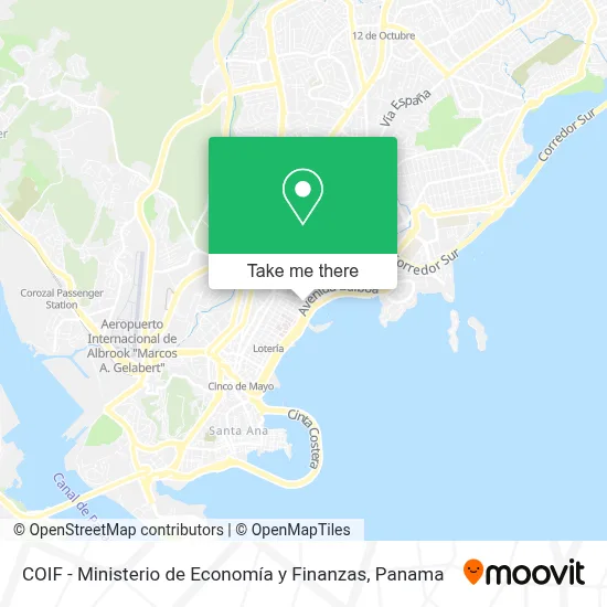 COIF - Ministerio de Economía y Finanzas map