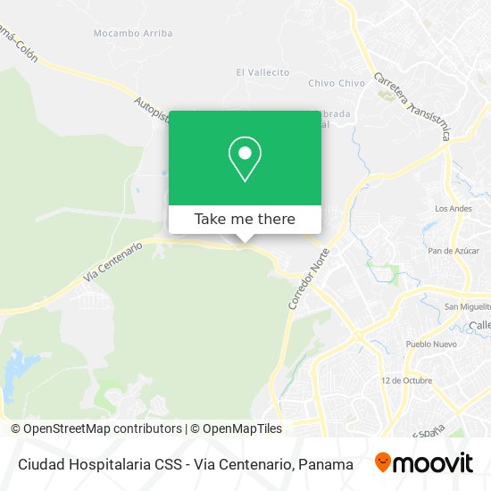 Ciudad Hospitalaria CSS - Via Centenario map