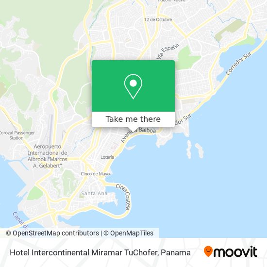 Mapa de Hotel Intercontinental Miramar TuChofer