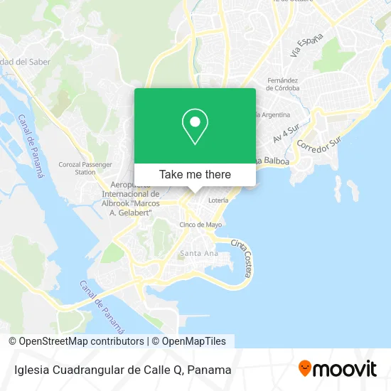 Mapa de Iglesia Cuadrangular de Calle Q