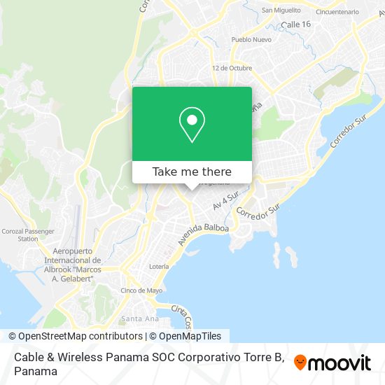 Cable &  Wireless Panama SOC Corporativo Torre B map