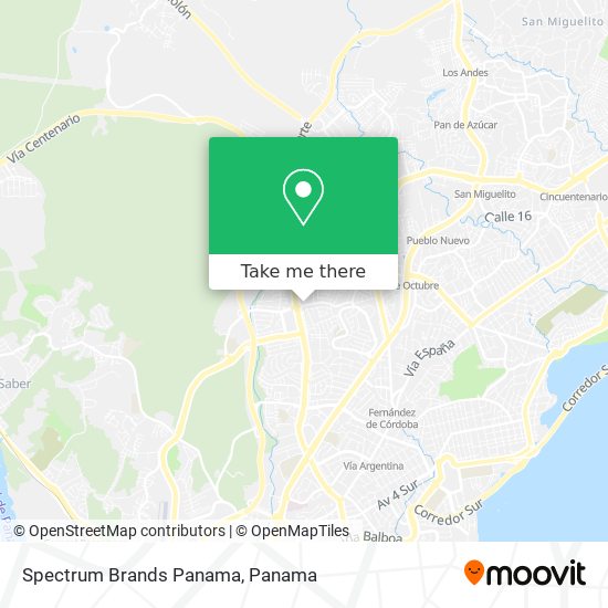 Mapa de Spectrum Brands Panama