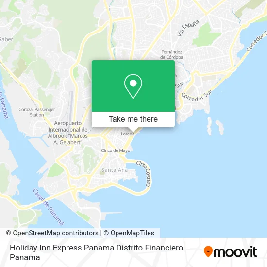 Mapa de Holiday Inn Express Panama Distrito Financiero