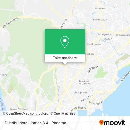 Mapa de Distribuidora Linmar, S.A.