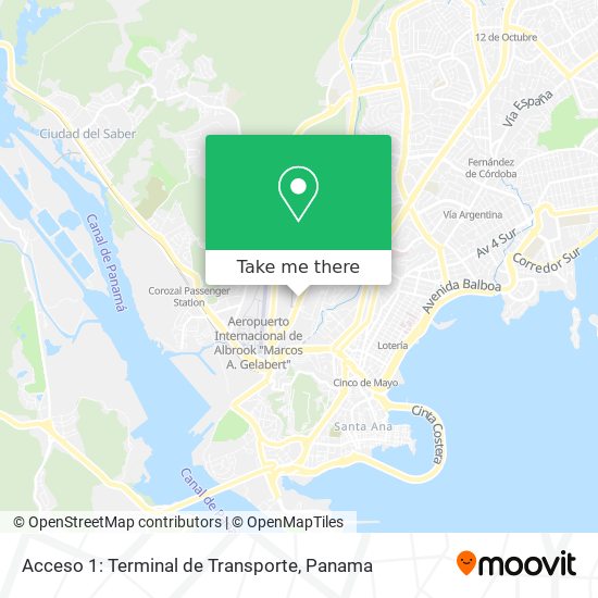 Mapa de Acceso 1: Terminal de Transporte