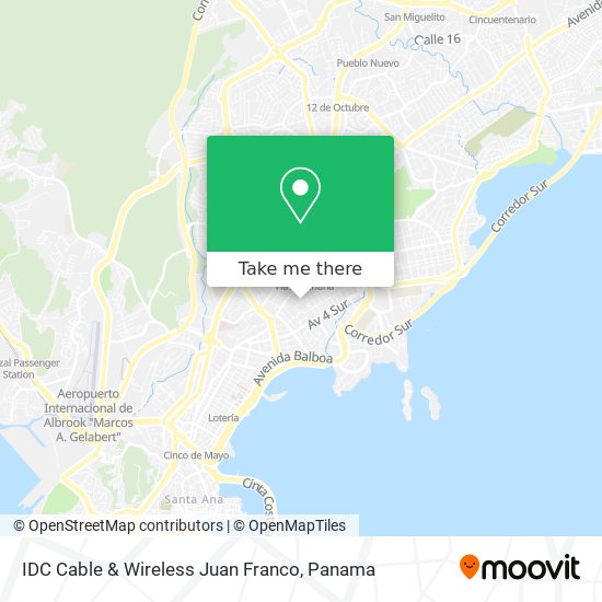 IDC Cable & Wireless Juan Franco map