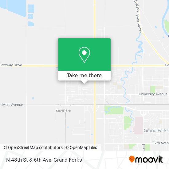 N 48th St & 6th Ave map