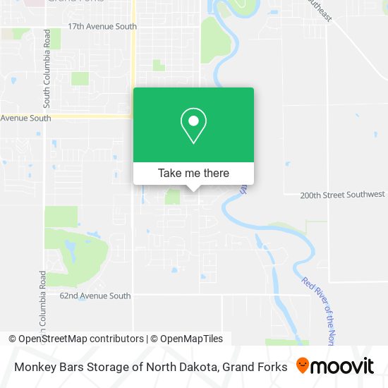 Mapa de Monkey Bars Storage of North Dakota