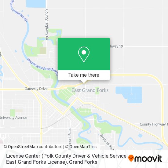 Mapa de License Center (Polk County Driver & Vehicle Service-East Grand Forks License)