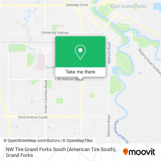 Mapa de NW Tire Grand Forks South (American Tire South)