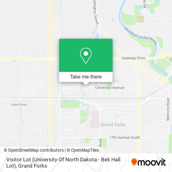 Mapa de Visitor Lot (University Of North Dakota - Bek Hall Lot)