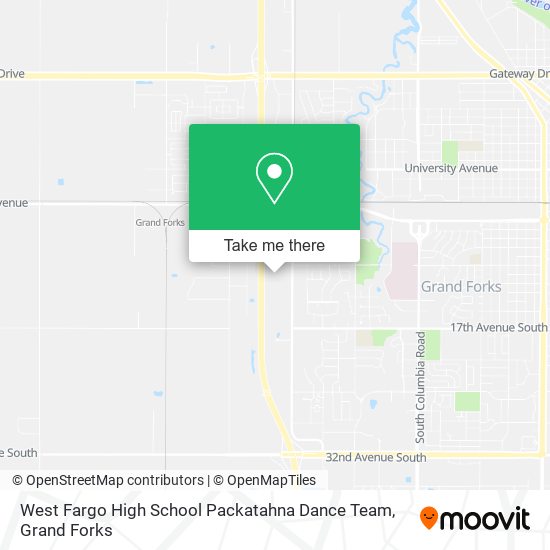 West Fargo High School Packatahna Dance Team map