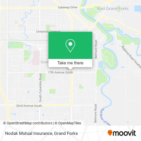 Mapa de Nodak Mutual Insurance