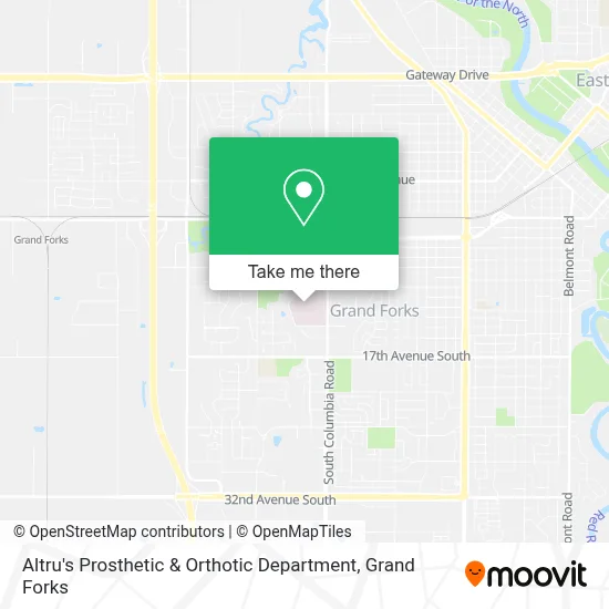 Altru's Prosthetic & Orthotic Department map