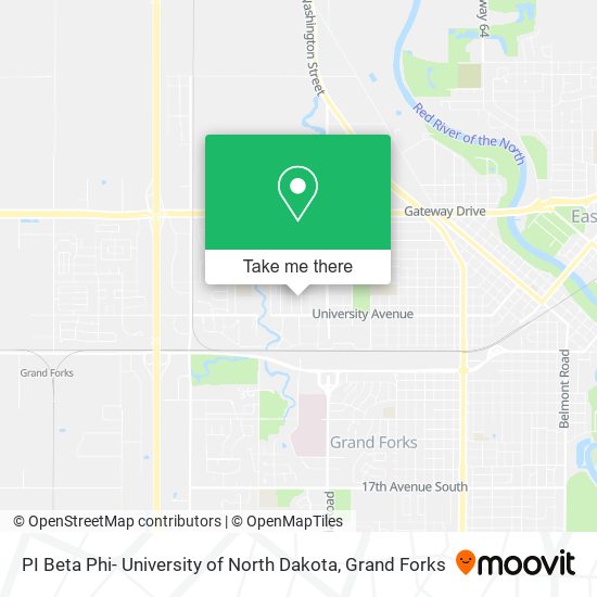 Mapa de PI Beta Phi- University of North Dakota