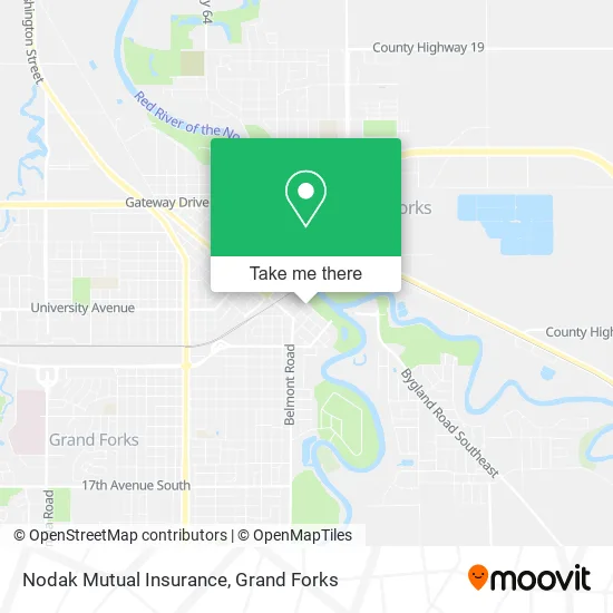 Nodak Mutual Insurance map