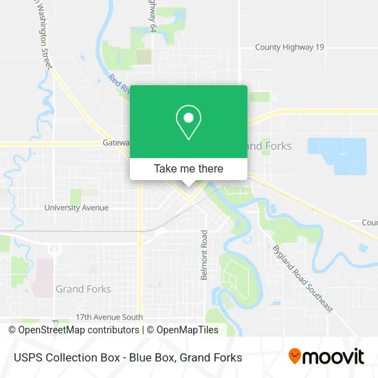 Mapa de USPS Collection Box - Blue Box